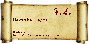 Hertzka Lajos névjegykártya